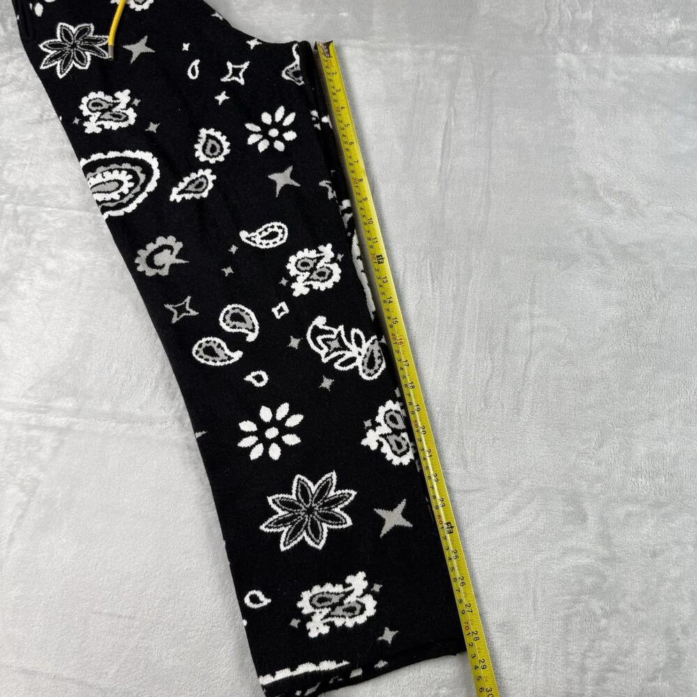 MNML Bandana Pattern Knit Sweatpants Straight Leg Paisley Streetwear Sz L Relax - Picture 5 of 9